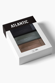 Bokserki Atlantic 3MH-215 3-pack khaki/czarny/beż