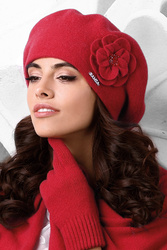Kamea Vicenza Nakrycie głowy beret, czerwony