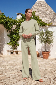 Vivisence 9004 bluza nierozpinana z okrągłym dekoltem oliwkowy