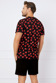 Piżama Italian Fashion Cherry Men kr.r. kr.sp. druk/czarny