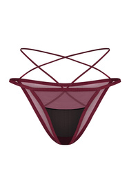 Obsessive Parisel mini panties figi z krzyżującymi paseczkami, bordo-czarny
