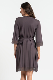 Moraj PDSZ4300-003 szlafrok krótki z rękawem 3/4 patt 1-taupe