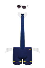 Nocna sexy kostium Obsessive Pilotman set granatowy 