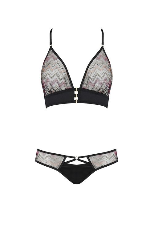 Nocna komplet biustonosz + stringi Casmir Lagerta bikini black 