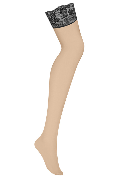 Pończochy samonośne Obsessive Nutris stockings czarny
