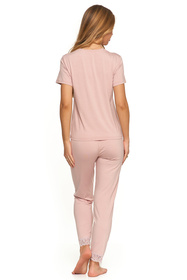 Moraj PDD5000-010 piżama damska bambusowa z koronką pink