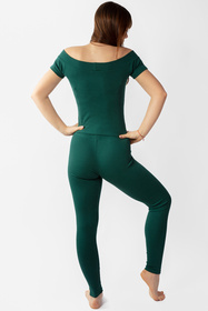 Dkaren Bayo-Kpl fuksja XS Komplet legginsy + bluzka zielony