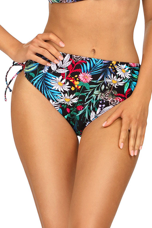 Lorin L1194/3 bikini wysoki stan, odpinane ramiączka czarny/wzór
