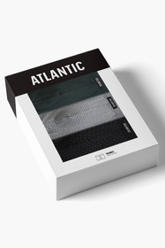 Bokserki Atlantic 3MH-197 3-pak szmaragdowy/czarny/szary