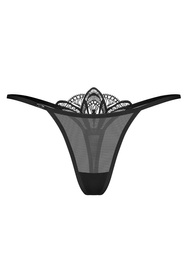 Obsessive Ezmee thong stringi z koronkowym tyłem black