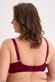 Gaia 1313M Jovana Maxi biustonosz półusztywniany z koronką bordowy