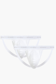 Atlantic 2BMP-1591 jockstrap 2 pack niski stan i otwarty tył biały