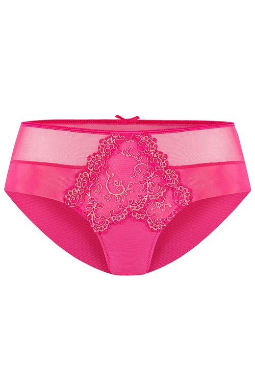 Le Vernis Romance LV-SZ20 szorty z tiulu i haftu fuksja