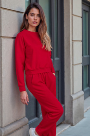Komplet bluza+spodnie Vivisence 9204kmpl czerwony