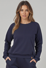 Vivisence 9004 bluza nierozpinana z okrągłym dekoltem granatowy