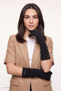 Vivisence 7226 długie rękawiczki dzianinowe damskie, black