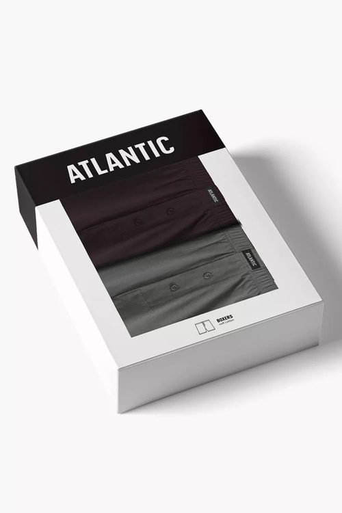 Bokserki Atlantic 2MBX-054 2-pack wino/khaki