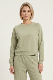 Vivisence 9004 bluza nierozpinana z okrągłym dekoltem oliwkowy
