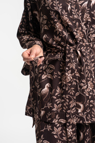 Moraj PDSZ3400-001 szlafrok krótki wiązany z kieszeniami brown