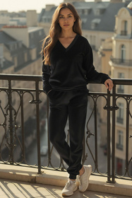 Komplet bluza+spodnie Vivisence 9202kmpl czarny