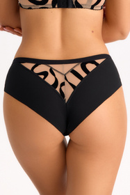 Bella Misteria brazyliany Clean Cut wysoka talia czarno-beżowy