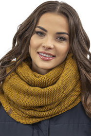 Vivisence 7014Kmpl Komplet czapka+komin, ciemny żółty