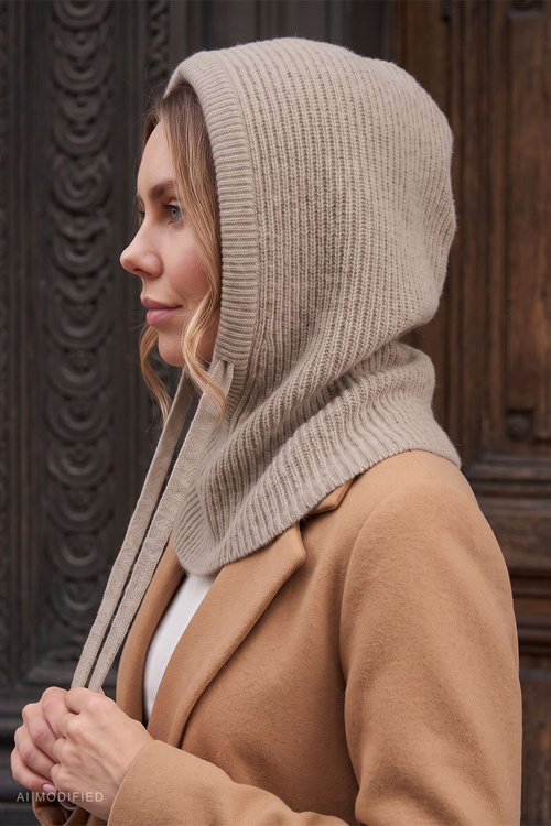 Vivisence 70131 kaptur balaclava, beżowy