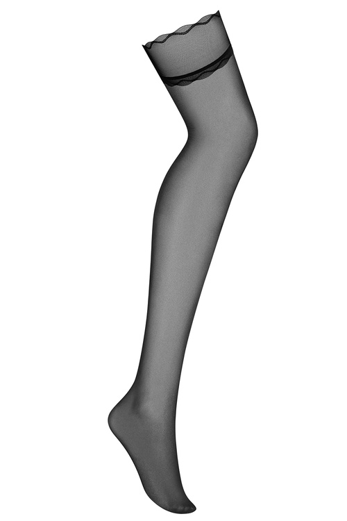 Pończochy samonośne Obsessive Stelisa stockings czarny
