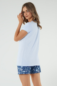 Piżama Italian Fashion Tulip kr.r. kr.sp. niebieski/druk
