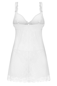 Obsessive Weddya komplet babydoll i stringi z fiszbinami white