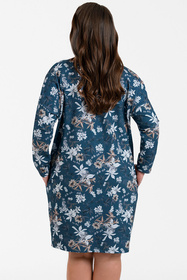 Sukienka homewear Italian Fashion Nikjana tunika dł.r. druk/turkus