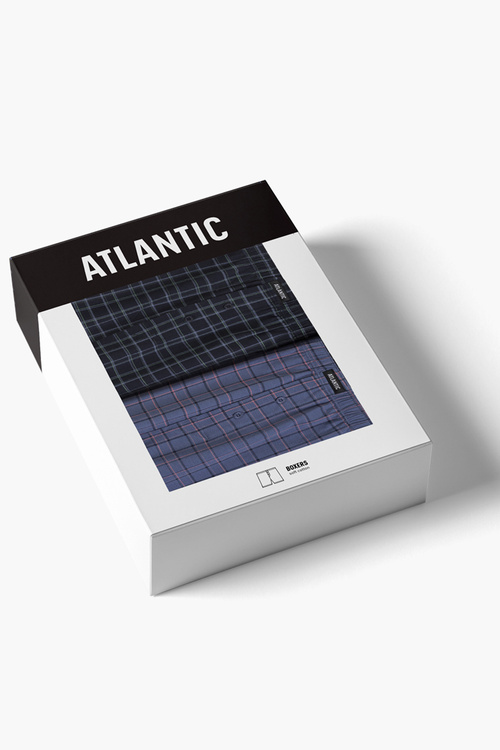 Atlantic 2MBX-091 bokserki 2-pack w kratę granat/denim