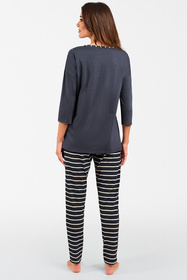 Piżama Italian Fashion Betty r.3/4 dł.sp. grafit/druk