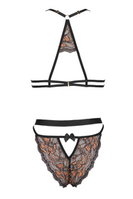 Beauty Night Goldie set komplet biustonosz + figi z troczkami black