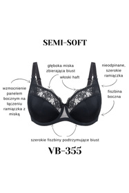 Biustonosz półusztywniany Vena VB-355 czarny