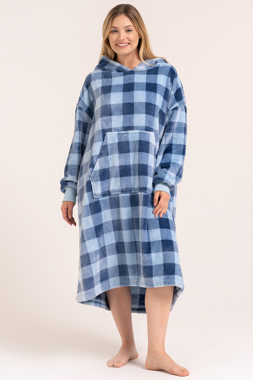 Moraj PDD3800-015 szlafrok z kapturem oversize, blue