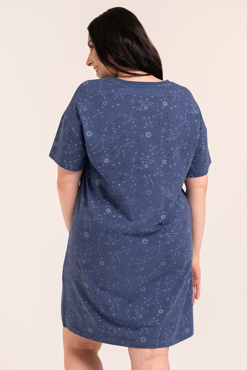 Moraj PDK3000-019 koszula nocna z gwiazdozbiorami jeans