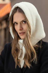 Komplet balaclava kaptur+rękawiczki Vivisence 7097Kmpl ecru 