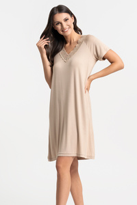 Moraj PDK3500-009 MAXI koszula nocna bambusowa z koronką beige