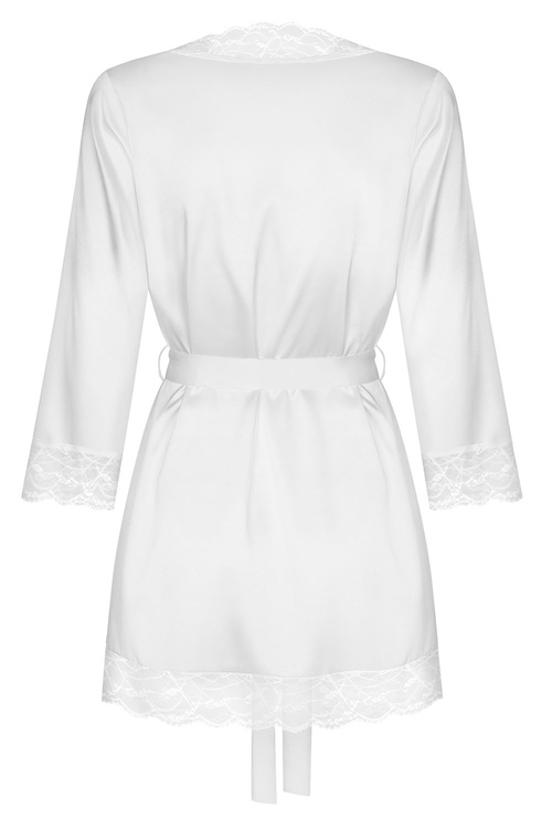 Obsessive Weddya peignoir peniuar z koronką i paskiem white