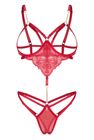 Body sexy Obsessive Matildea crotchless teddy czerwony