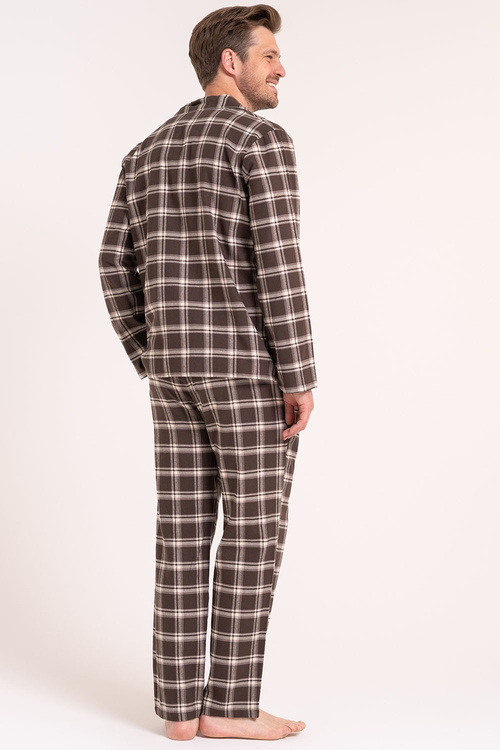 Moraj PDM5700-003 piżama flanelowa w kratę brown