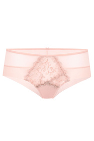 Le Vernis Romance LV-SZ20 szorty z tiulu i haftu pudrowy róż
