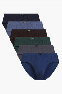Atlantic 6SMP-001 slipy męskie klasyczne 6-pack bawełna, niebieski ciemny/granat/zielony/brąz/grafit/denim