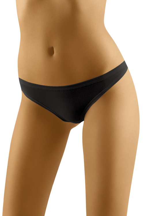 Wol-Bar Soft Simple 3-pak Majtki stringi, czarny