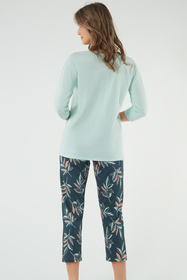 Piżama Italian Fashion Julietta r.3/4 sp.7/8 pistacja/druk
