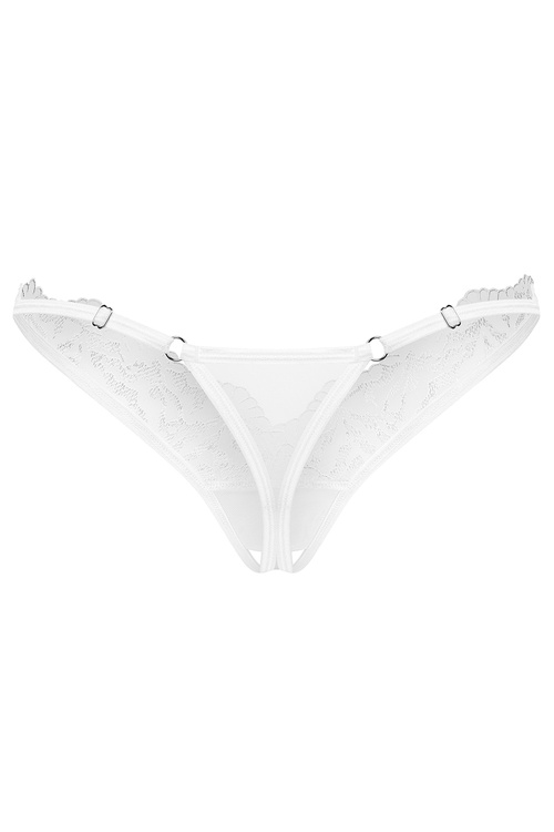 Stringi otwarte Obsessive Arrowel crotchless thong white