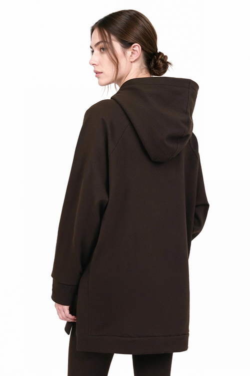 Vivisence 9006 bluza z kapturem, miękka bawełna brązowy