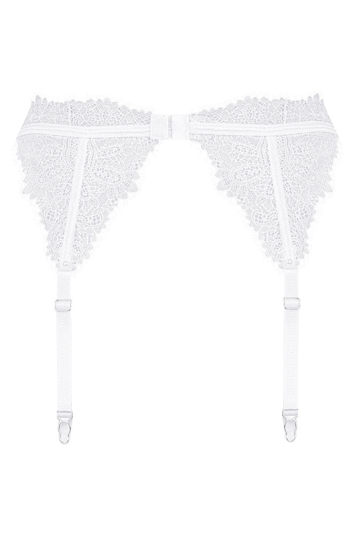 Obsessive Bianelle garter belt Pas do pończoch niski, biały