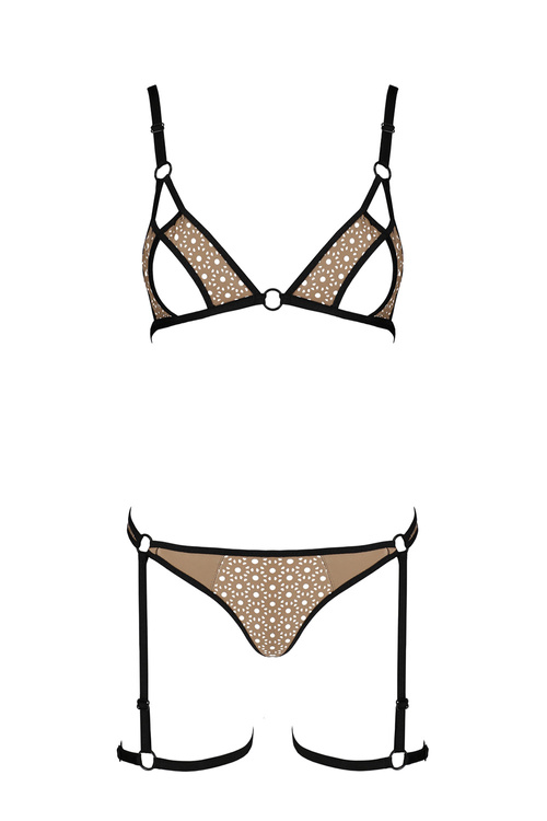 Nocna komplet biustonosz + stringi Passion Gabi set black